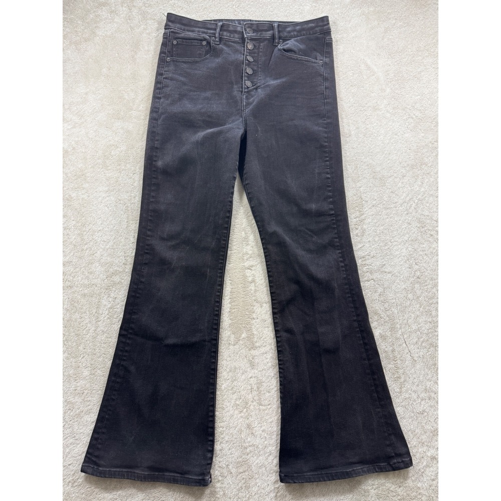 American Eagle Womens Highest Rise Flare Ne(x)t Level Black Jeans 12 Meas: 31x29